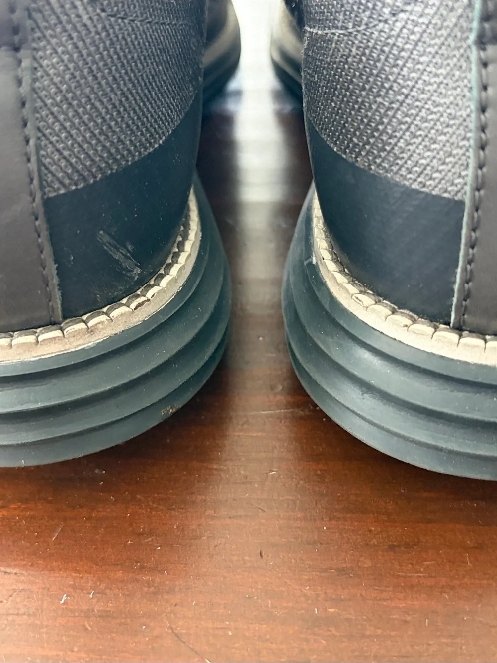 Cole Haan original grand Men's Gray Knit Lace-Up Casual Shoes with Yellow Accent